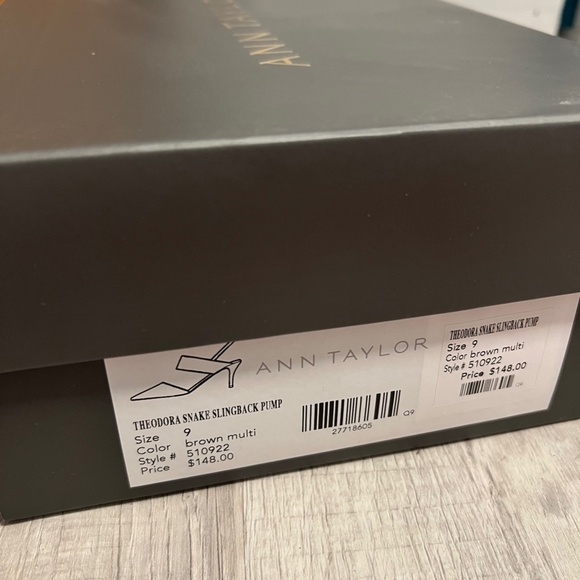 NIB - Ann Taylor Theodora Snake Slingback Pump in Brown Multi - Size 9 - Picture 2 of 12